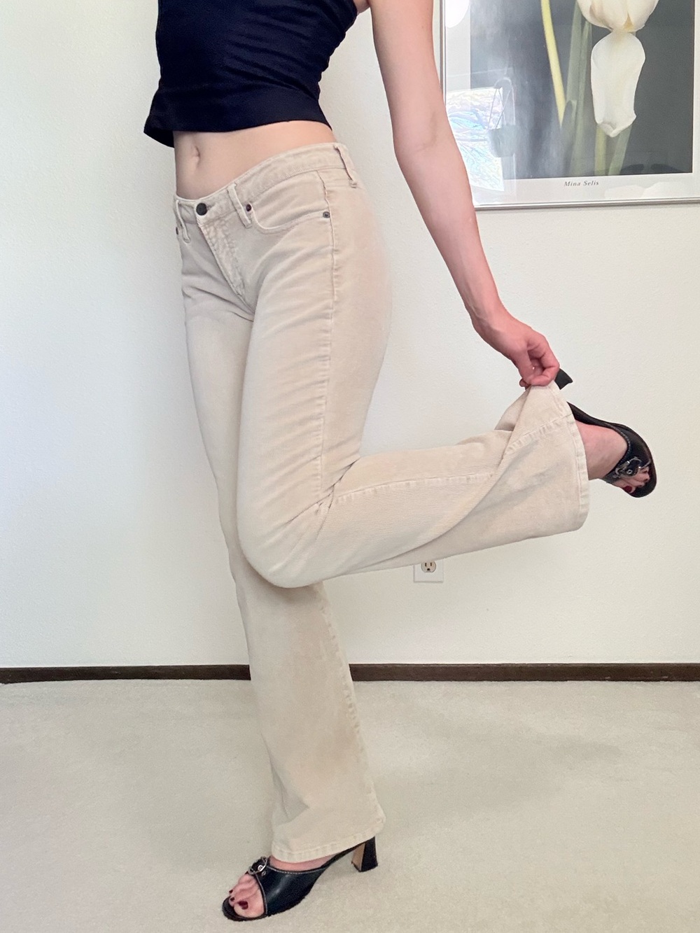 Vintage LEI Low Rise Corduroy Flare Pants 90s Y2K Academia